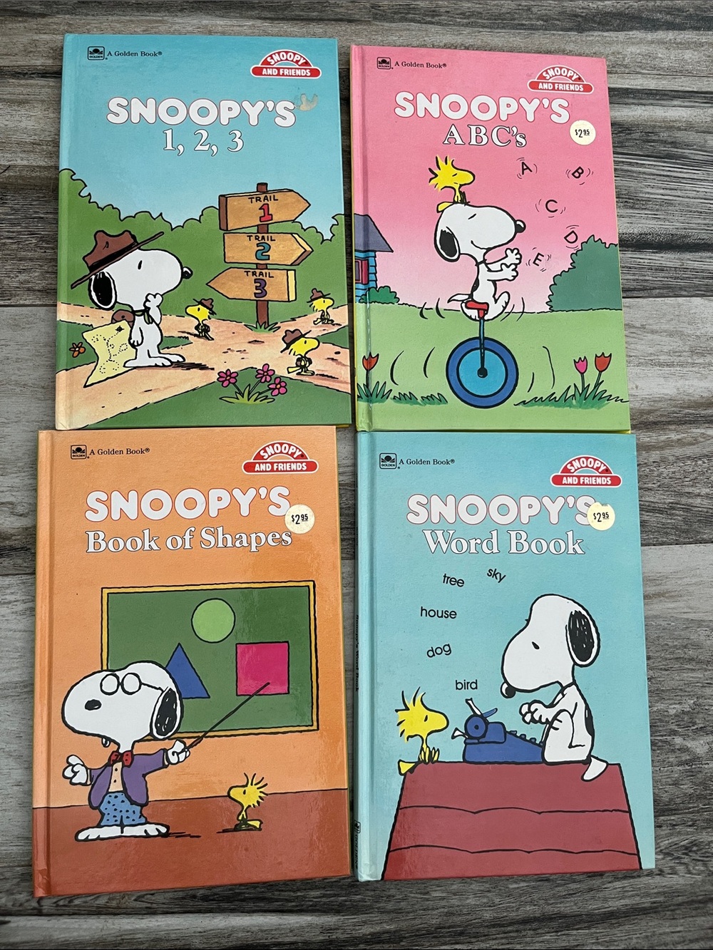 Vintage 1970’s Golden Books- Snoopy Kids Learning Book Set